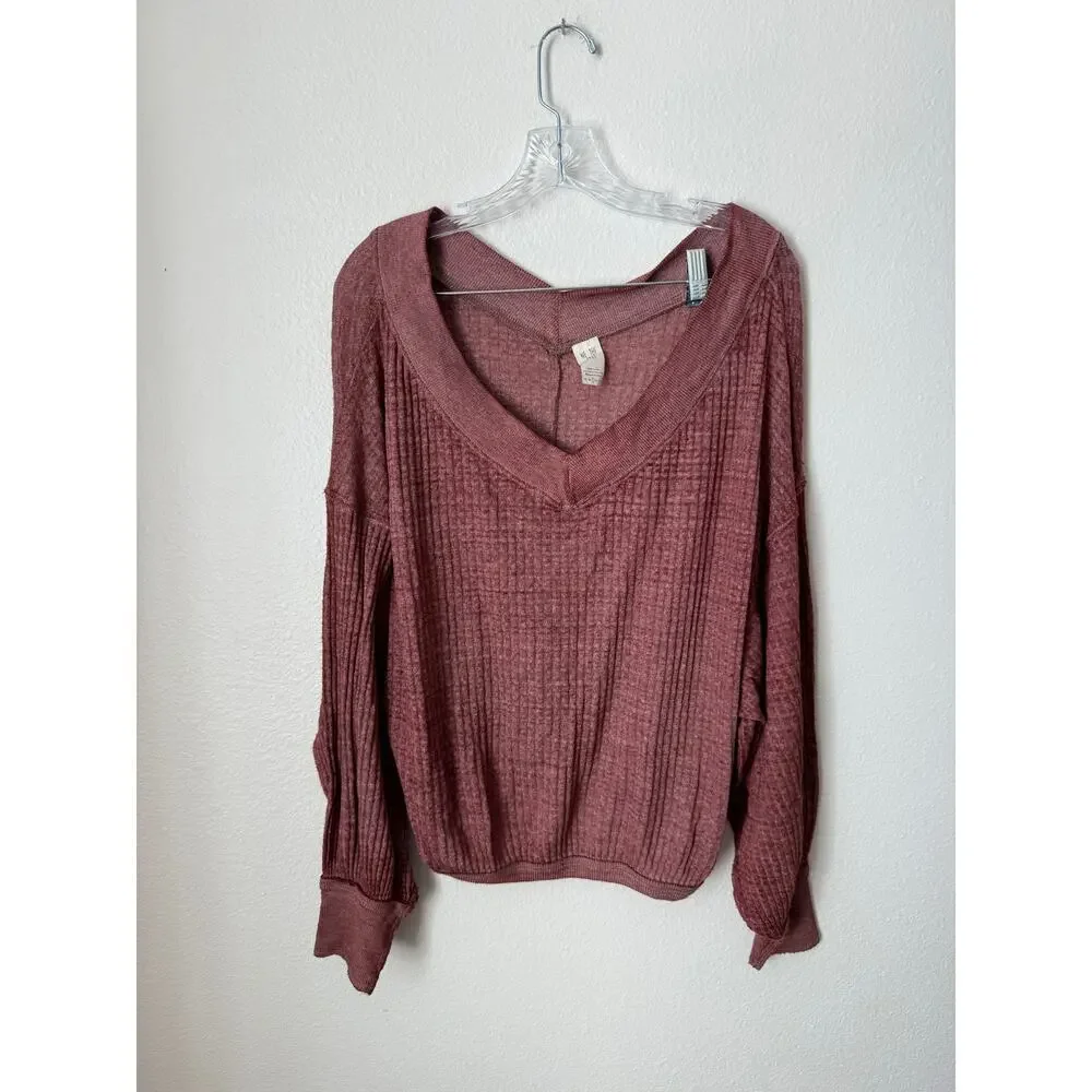NWT Free People Southside Thermal Top Cinnamon Size Small